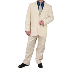 2pc. Men's Regular Fit Single Breasted Suit-Beige